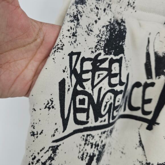 Y2K Rebel Vengeance Skull Graffiti Graphic Jogger Sweatpants Goth Size XL 3735 - Picture 7 of 8